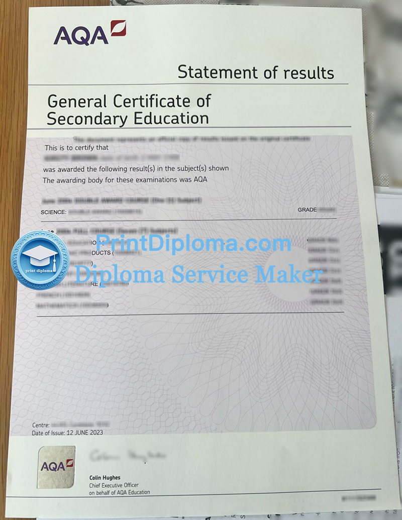 AQA certificate