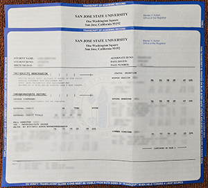 San Jose State University transcript
