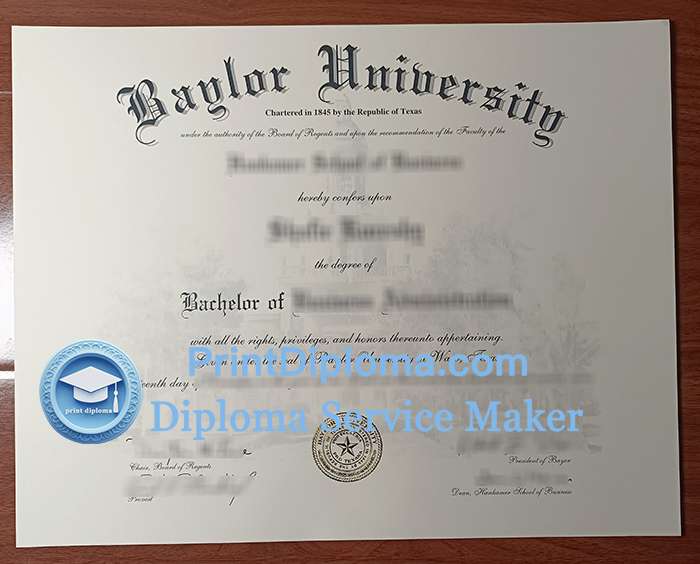Baylor University diploma