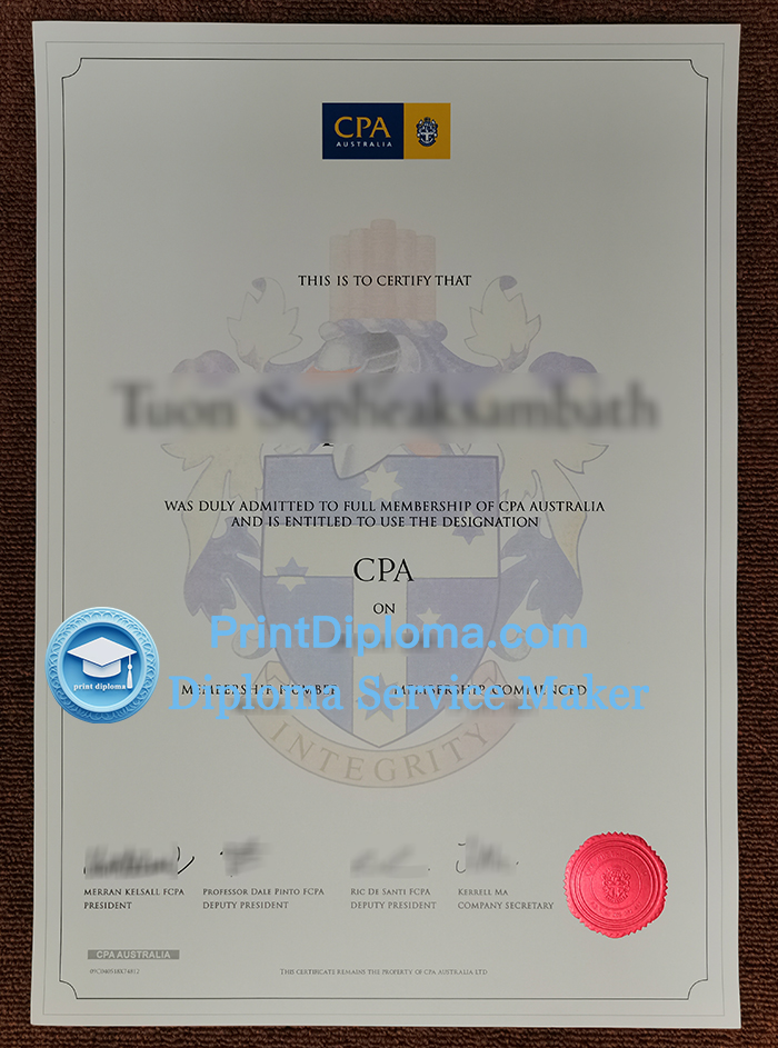 CPA Australia Certificate