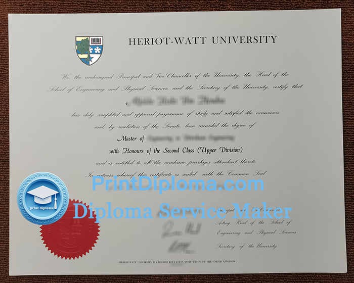 Heriot-Watt University diploma