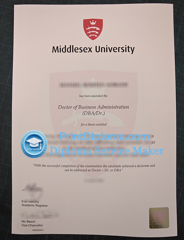 Middlesex University diploma